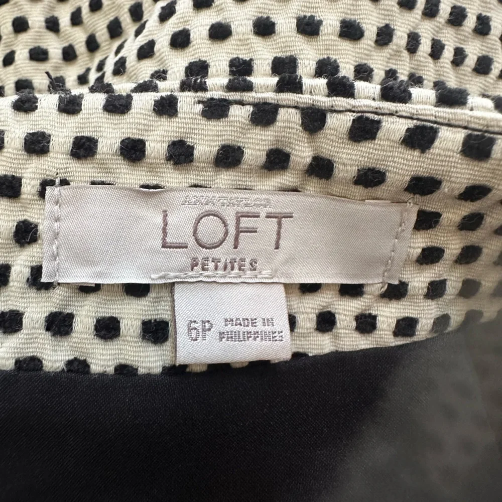 Ann Taylor LOFT Black and Cream Polka Dot Skirt in Women’s 6 Petite - Picture 7 of 8